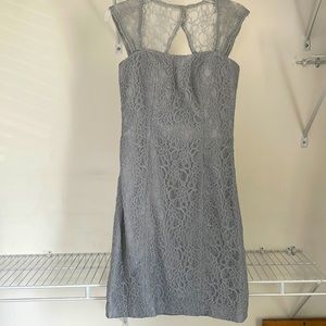 Gray lace sleeveless dress, size 10